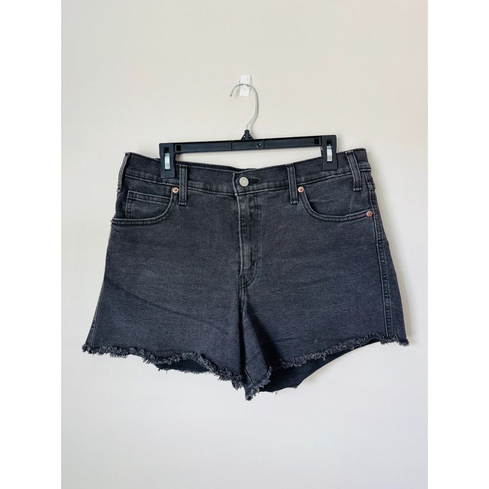 Levi Strauss Signature Heritage High Rise Cut Off Shorts Womens 12 31 Black Deni